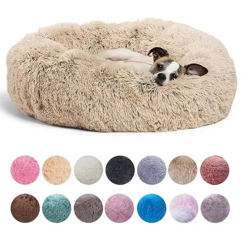 Lit Rond Doux et Chaud pour Chien - Tailles 40-90 cm