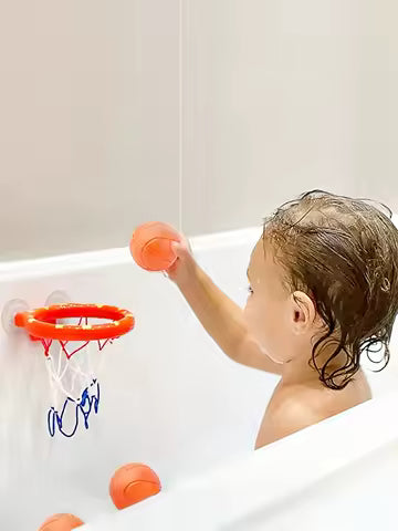 Panier de Basket pour Tout-Petits avec Balles Souples et Ventouses - Jeu d'Intérieur/Bain
