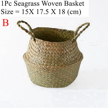 Panier en osier de mer Zerolife - Polyvalent pour fleurs, linge et pique-nique