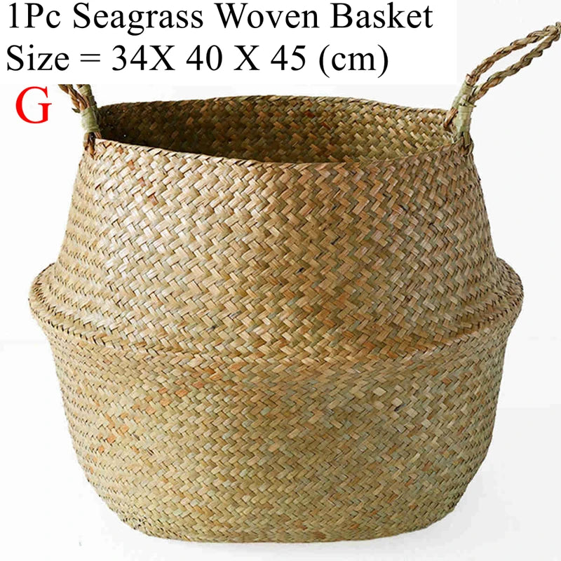 Panier en osier de mer Zerolife - Polyvalent pour fleurs, linge et pique-nique