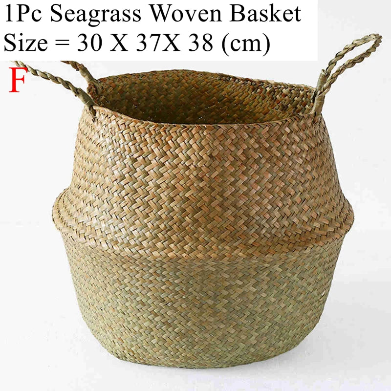 Panier en osier de mer Zerolife - Polyvalent pour fleurs, linge et pique-nique