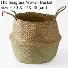 Panier en osier de mer Zerolife - Polyvalent pour fleurs, linge et pique-nique