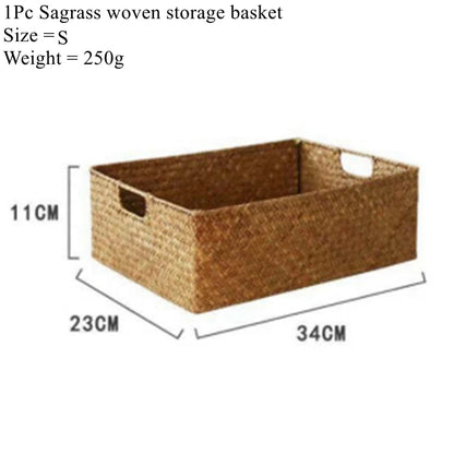 Panier en Seigle Tressé Naturel Zerolife - Rangement Maison, Cuisine, Fruits, Pain