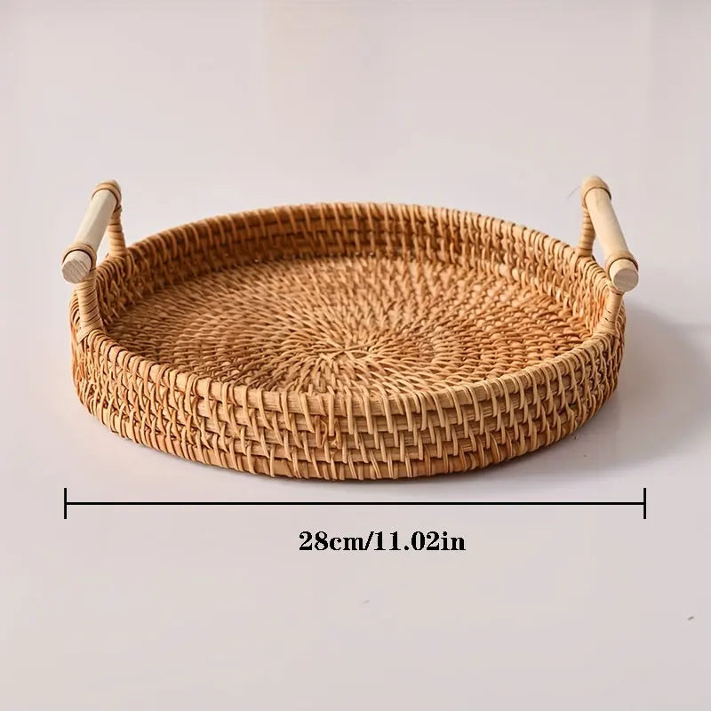 Panier de Rangement en Rotin Tressé avec Couvercle - Organiseur Cuisine Écologique & Décoration Rustique