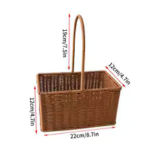 Panier de Rangement Tressé en Rotin - Idéal Fruits, Légumes, Pain, Pique-Nique & Organisation