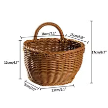 Panier de Rangement Tressé en Rotin - Idéal Fruits, Légumes, Pain, Pique-Nique & Organisation