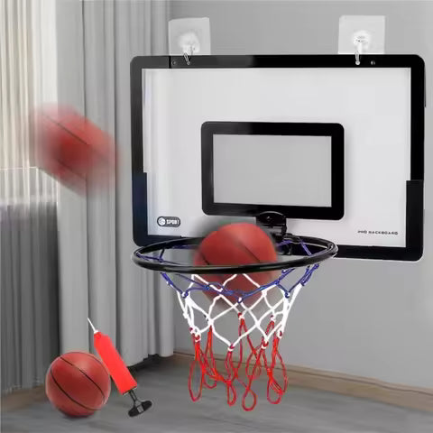 Mini Set de Basketball Mural pour Enfants - Jeu d'Intérieur Sans Perforation