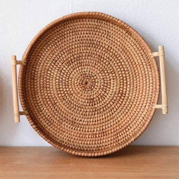 Panier de Rangement en Rotin Tressé avec Couvercle - Organiseur Cuisine Écologique & Décoration Rustique
