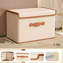 Boîte de Rangement Vêtement avec Couvercle - Organiseur Pliable pour Dressing, Linge et Couvertures - Beige