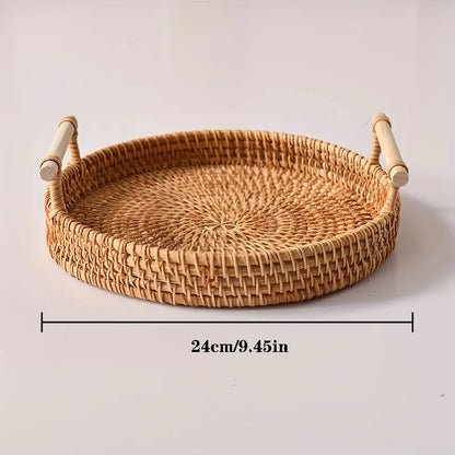 Panier de Rangement en Rotin Tressé avec Couvercle - Organiseur Cuisine Écologique & Décoration Rustique