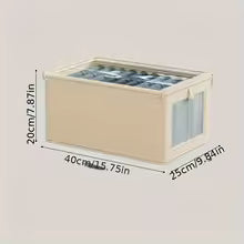 Boîte de rangement pliable en toile avec fenêtre transparente - Organiseur de placard gain de place