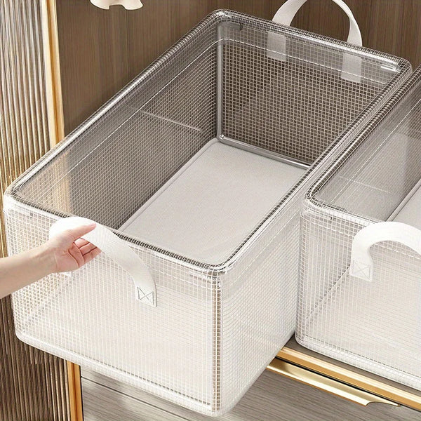 Boîte de Rangement Transparente en PVC avec Cadre en Acier - Imperméable, Panier pour Sous-Vêtements - Idéale Maison & Dortoir