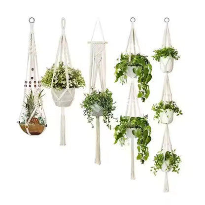 Porte-pot macramé fait main pour plante suspendue
