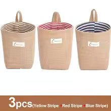Lot de 3 paniers de rangement en jute et lin - Organisateur polyvalent pour plantes, jouets et décoration intérieure