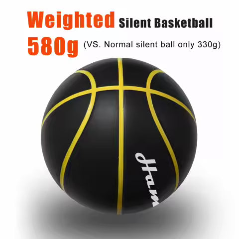 Ballon de Basketball Silencieux Taille 7 - PU Mousse Airless, Rebond Doux, Idéal pour l'Intérieur