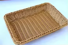 Panier de Rangement Rectangulaire en Rotin Synthétique Tressé - Idéal Fruits, Thé, Pain, Cosmétiques