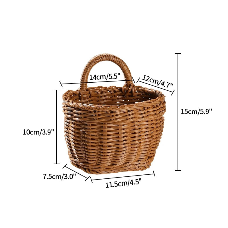 Panier de Rangement Tressé en Rotin - Idéal Fruits, Légumes, Pain, Pique-Nique & Organisation