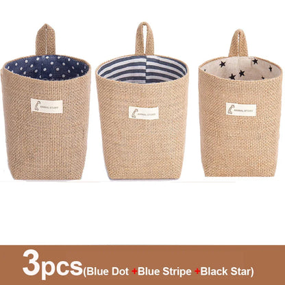 Lot de 3 paniers de rangement en jute et lin - Organisateur polyvalent pour plantes, jouets et décoration intérieure