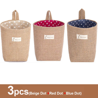 Lot de 3 paniers de rangement en jute et lin - Organisateur polyvalent pour plantes, jouets et décoration intérieure