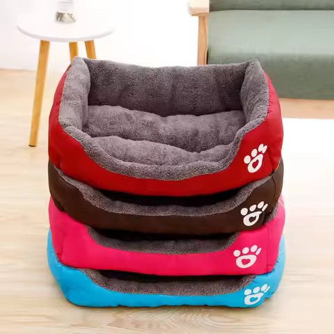 Lit Chien et Chat Chaud - Nid Douillet Carré Confortable pour Petits et Grands Animaux