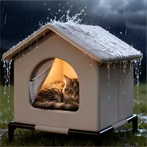 Abri Pliable pour Chats Errants : Nid Imperméable et Frais pour l'Été