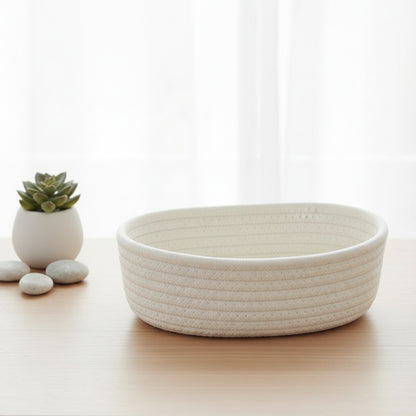 Panier de Rangement en Coton Style Nordique - Organisateur Polyvalent pour Bureau, Cosmétiques et Objets