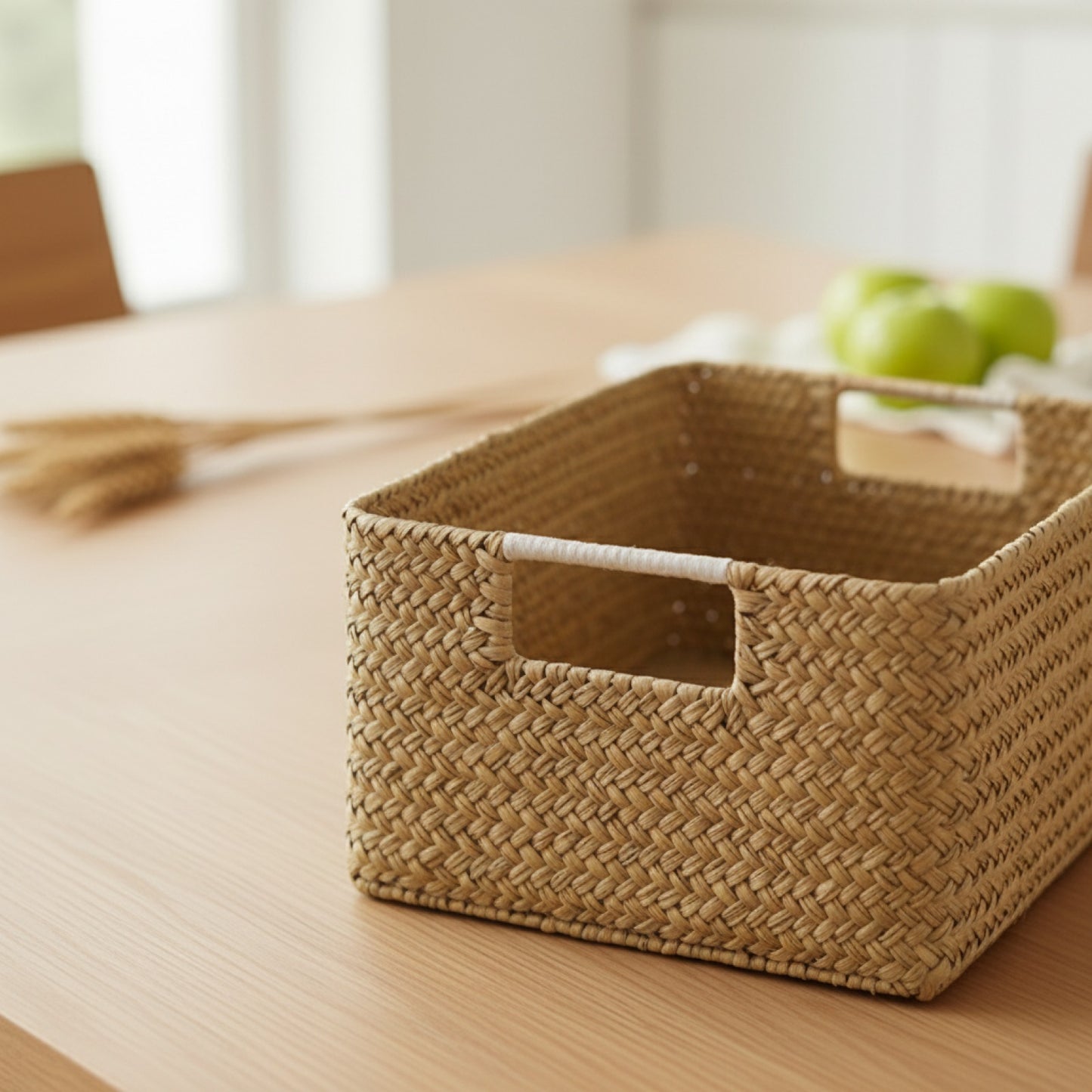 Panier Tissé Naturel en Herbes Marines et Paille - Rangement Cuisine & Déco