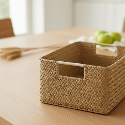 Panier Tissé Naturel en Herbes Marines et Paille - Rangement Cuisine & Déco
