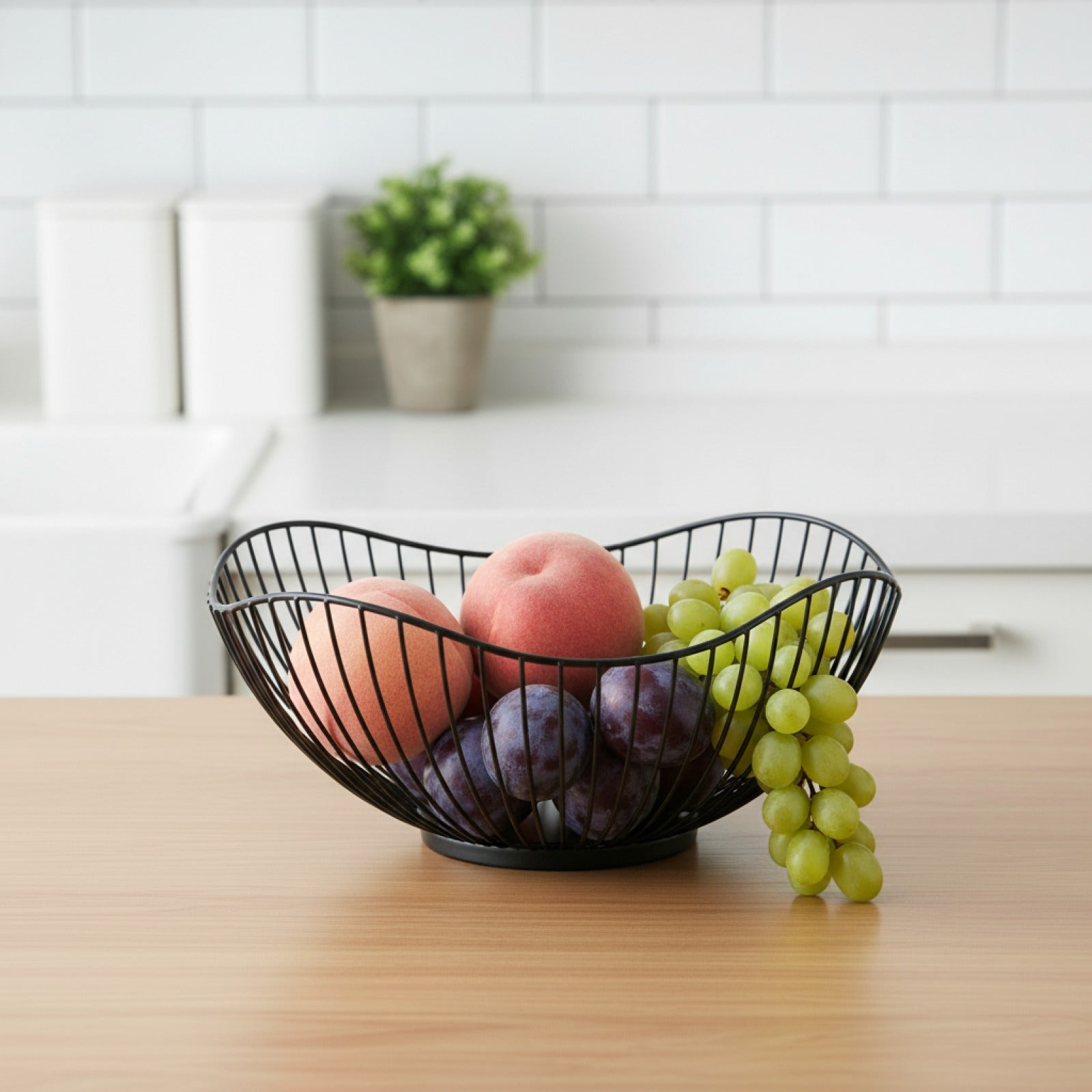 Panier à Fruits Rond en Métal - Bol de Rangement Polyvalent pour Cuisine