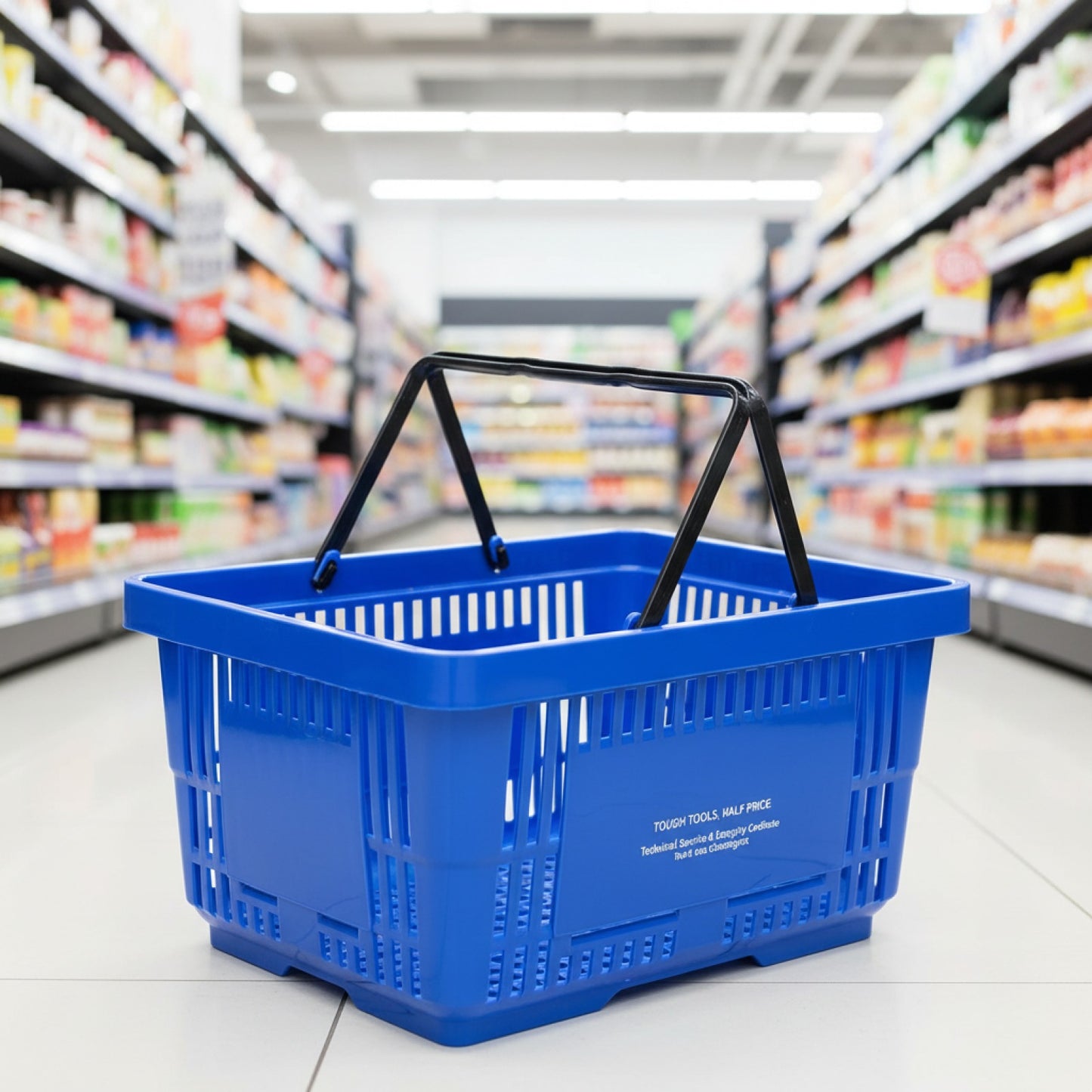 Panier de Courses Plastique 24L SucceBuy - Lot de 12, Portable avec Poignée pour Supermarché
