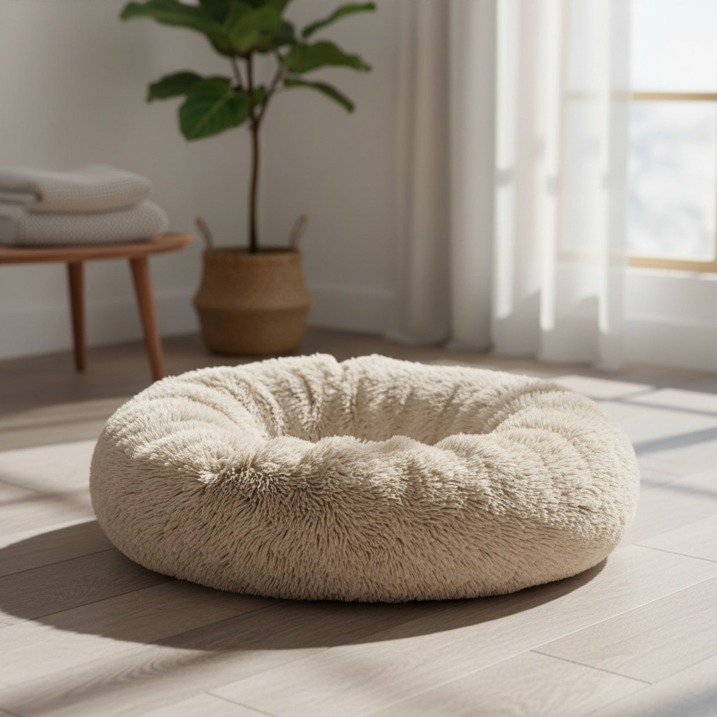 Lit Rond Doux et Chaud pour Chien - Tailles 40-90 cm
