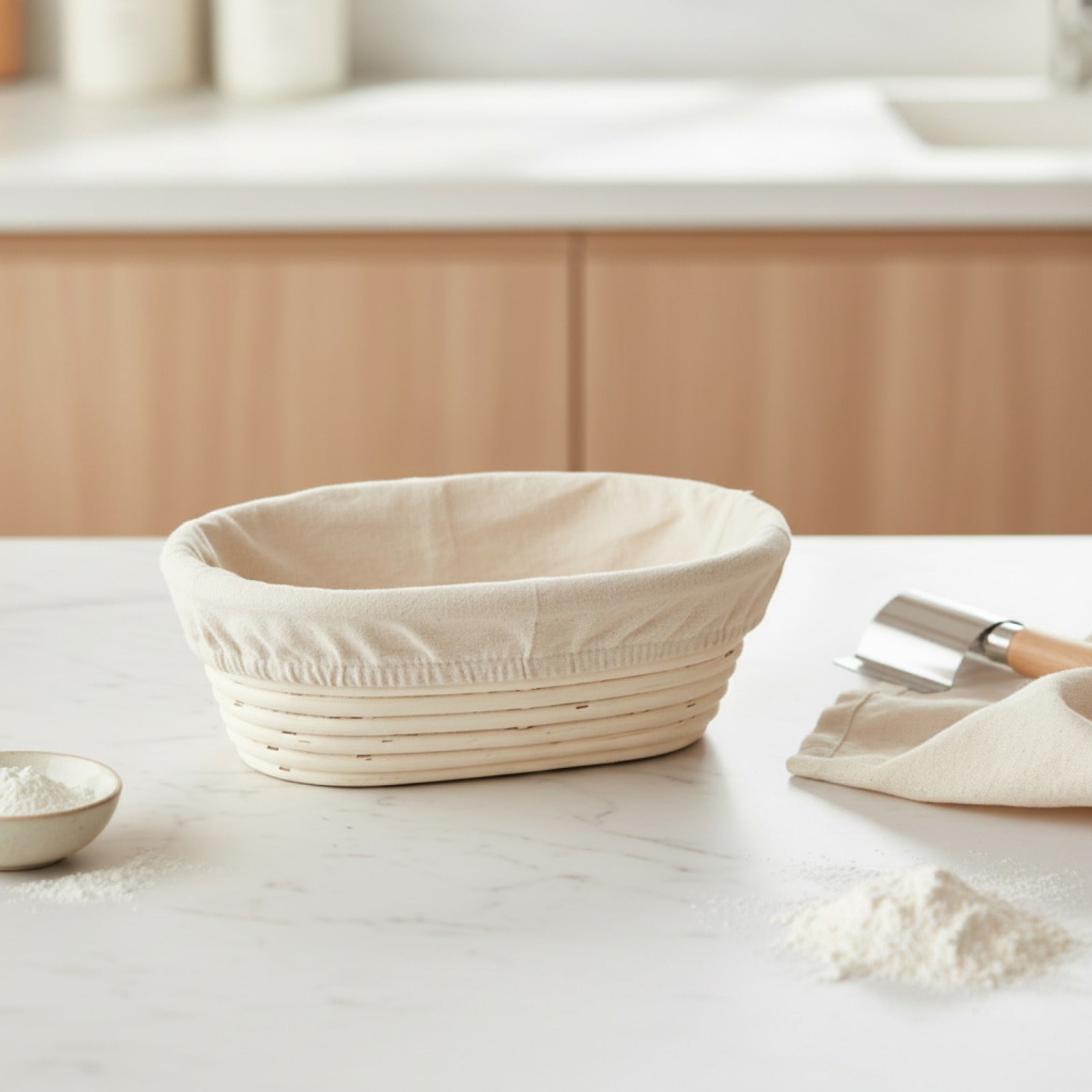 Panier de Rangement en Rotin Naturel avec Couverture - Idéal pour Pain et Pâtisserie