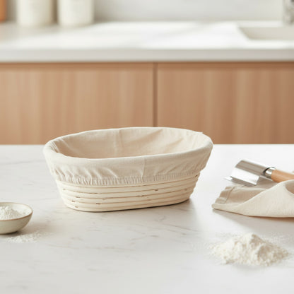 Panier de Rangement en Rotin Naturel avec Couverture - Idéal pour Pain et Pâtisserie