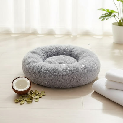 Lit Rond Douillet pour Chat et Petit Chien - Confortable et Lavable