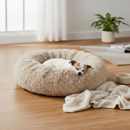 Lit Rond Doux et Chaud pour Chien - Tailles 40-90 cm