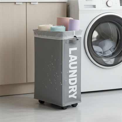 Panier à Linge Pliable et Imperméable avec Roues - Grande Capacité pour Vêtements Sales et Rangement Multifonctionnel