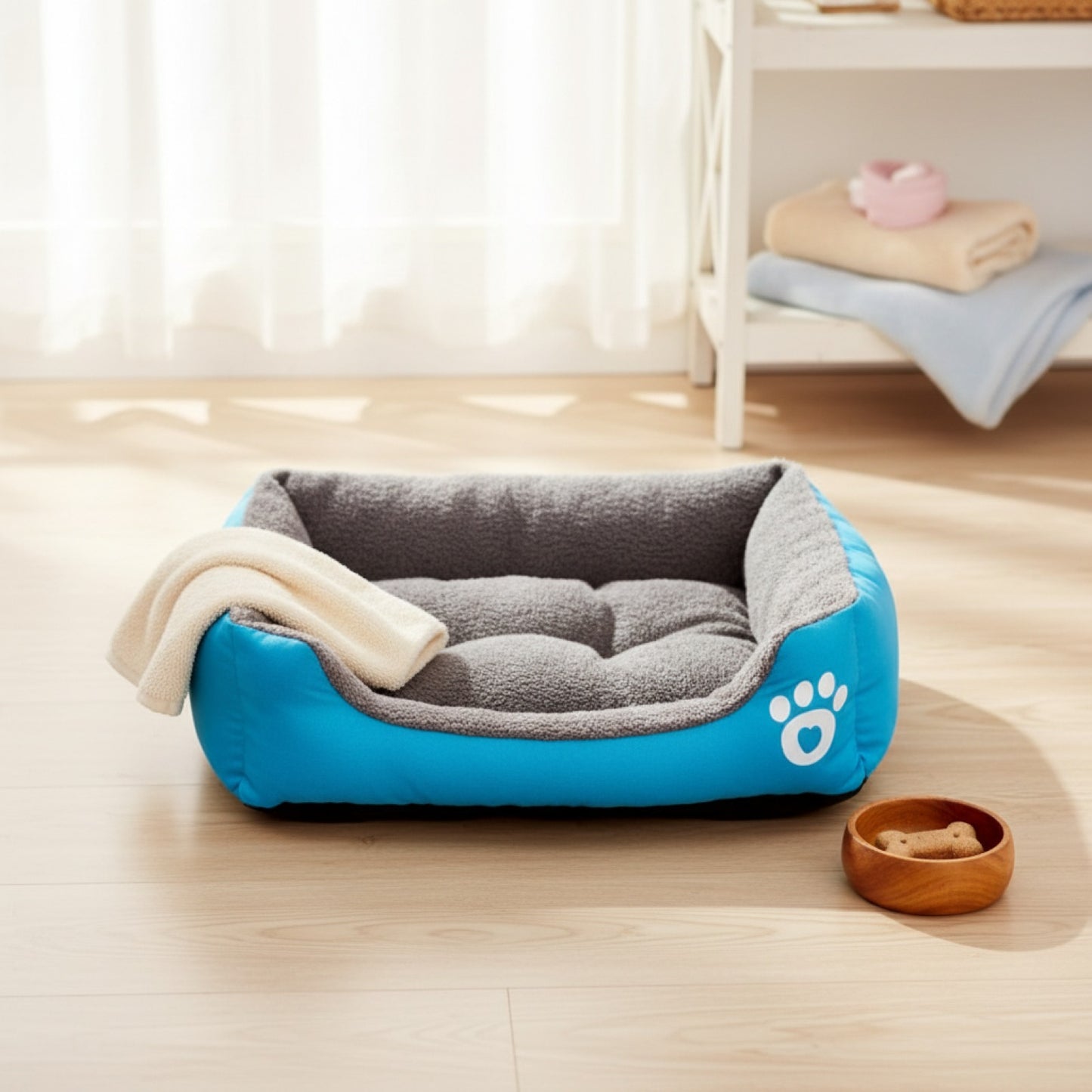 Lit Chien et Chat Chaud - Nid Douillet Carré Confortable pour Petits et Grands Animaux