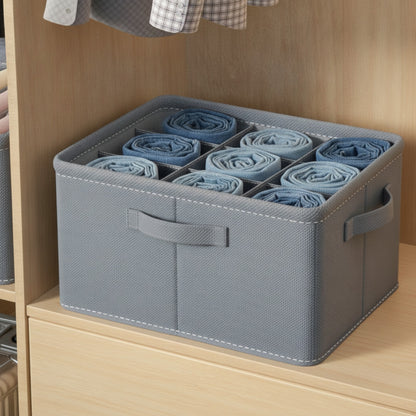 Boîte de Rangement Épaisse pour Vêtements - Pliable, 6/7/9 Compartiments pour Jeans, Pulls, Chemises - Organisateur de Placard et Tiroir