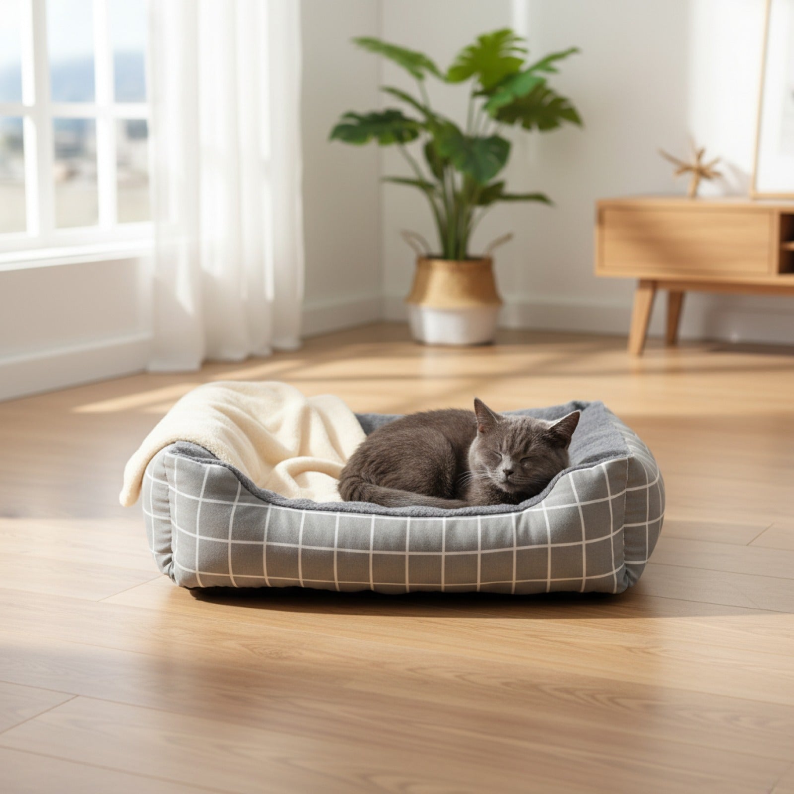 Lit d'hiver douillet pour chien et chat - Nid chaud et confortable