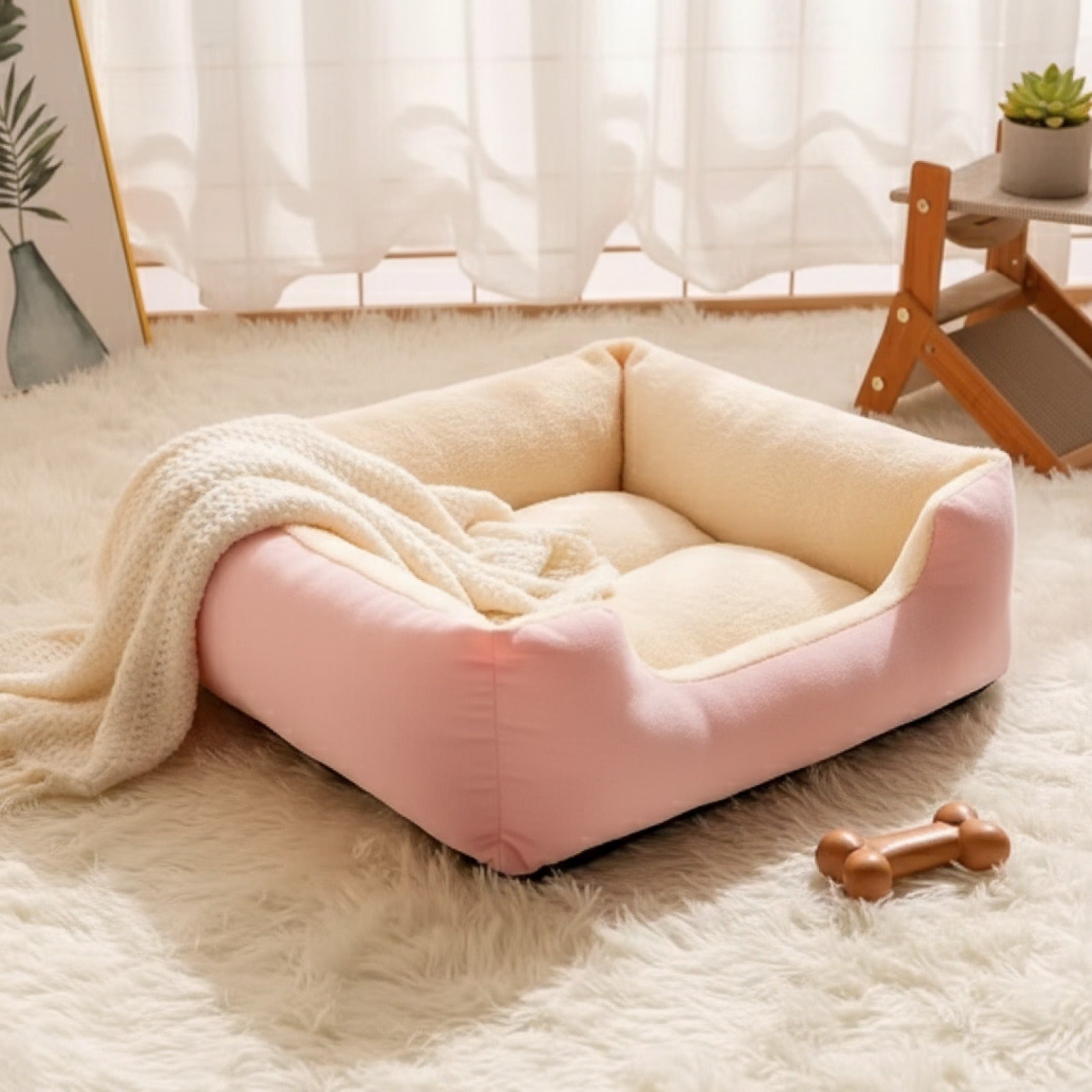 Panier Douillet pour Chat et Chiot - Coussin d'Hiver Confortable