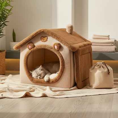 Lit Pliant et Lavable pour Chat et Petit Chien - Maison Confortable pour Animaux