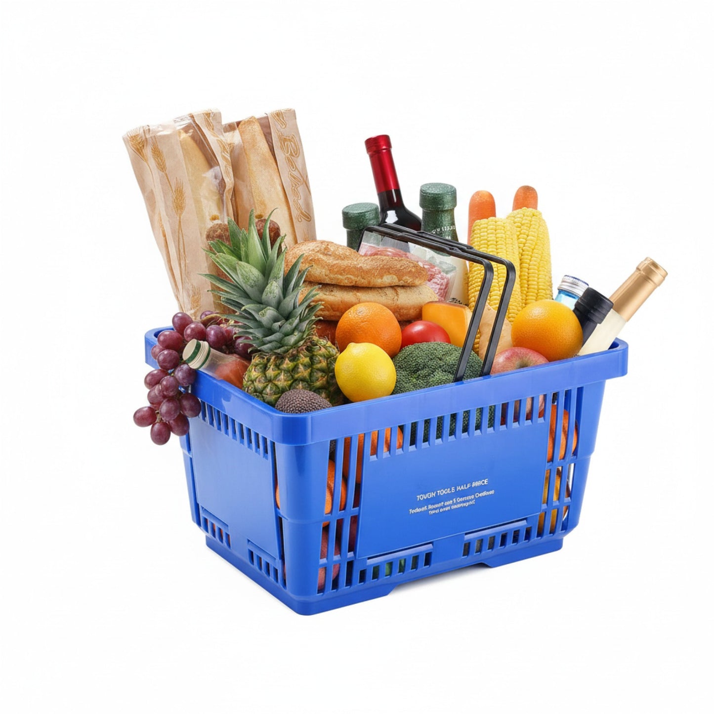 Panier de Courses Plastique 24L SucceBuy - Lot de 12, Portable avec Poignée pour Supermarché