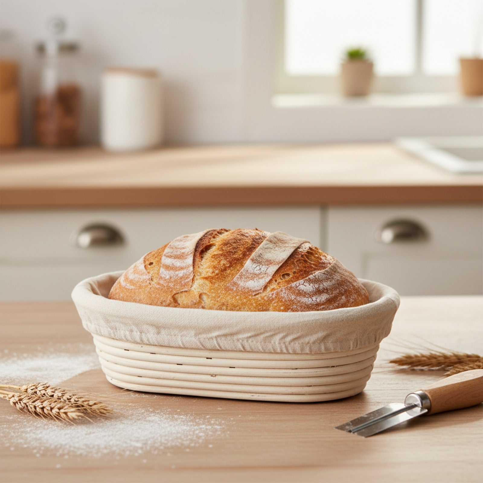 Panier de Rangement en Rotin Naturel avec Couverture - Idéal pour Pain et Pâtisserie