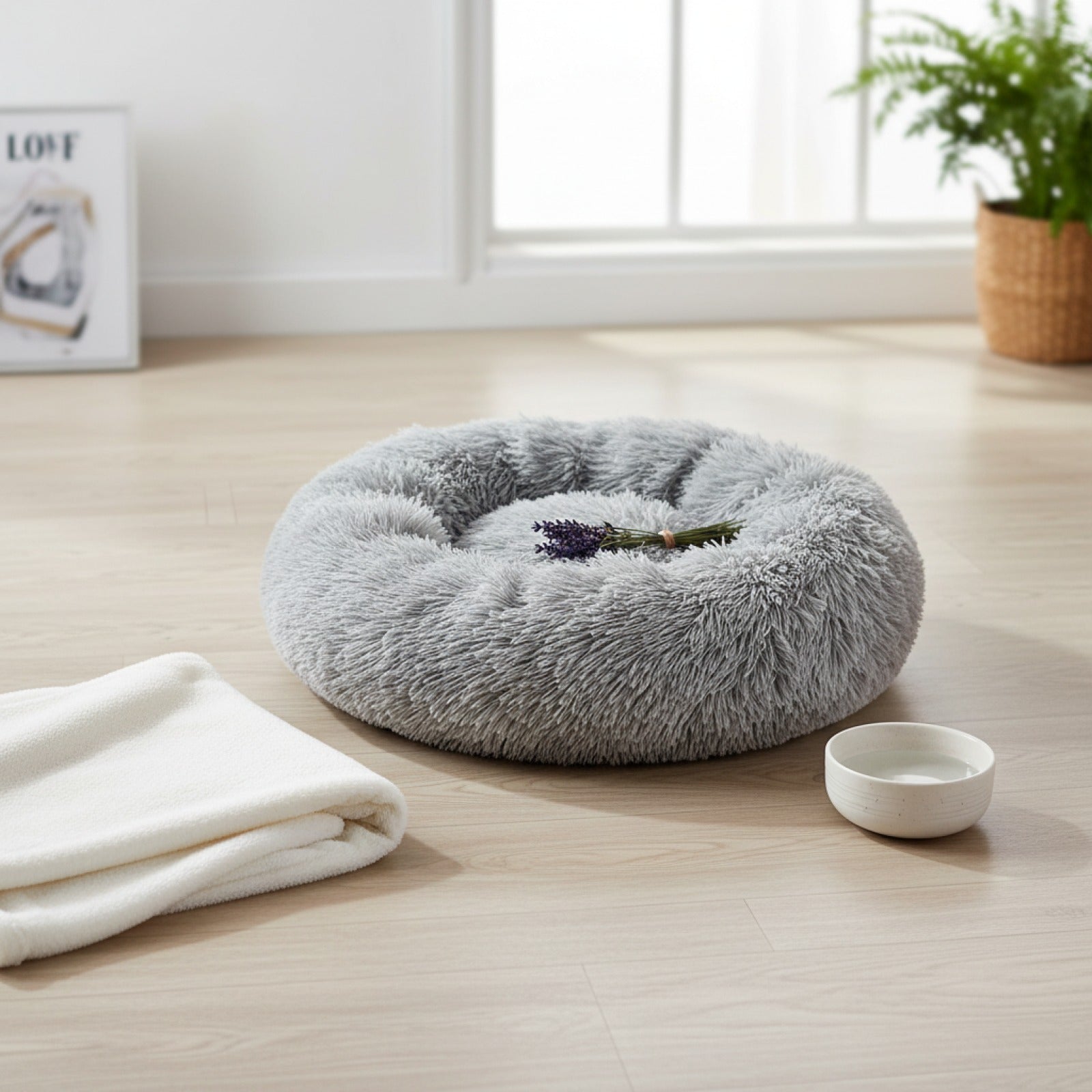 Panier Douillet d'Hiver pour Chien et Chat - Lit Peluche Lavable