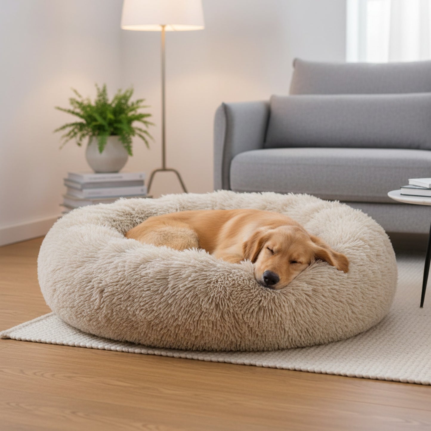 Lit Rond Doux et Chaud pour Chien - Tailles 40-90 cm