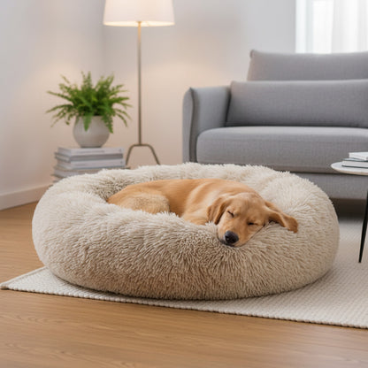 Lit Rond Doux et Chaud pour Chien - Tailles 40-90 cm