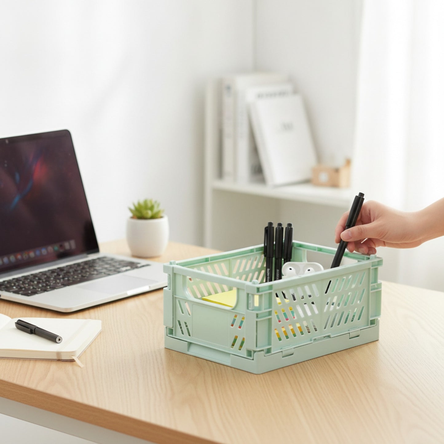 Boîte de rangement pliable et polyvalente pour bureau et maison