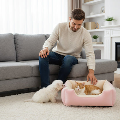 Panier Douillet pour Chat et Chiot - Coussin d'Hiver Confortable