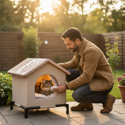 Abri Pliable pour Chats Errants : Nid Imperméable et Frais pour l'Été