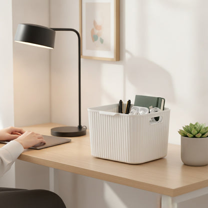 Boîte de Rangement Multifonction WORTHBUY avec Poignée - Organiseur Polyvalent pour Bureau, Cuisine, Salle de Bain